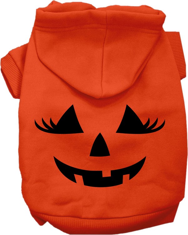 Pumpkin Face Her Costume Screen Print Dog Hoodie Orange Size 4X